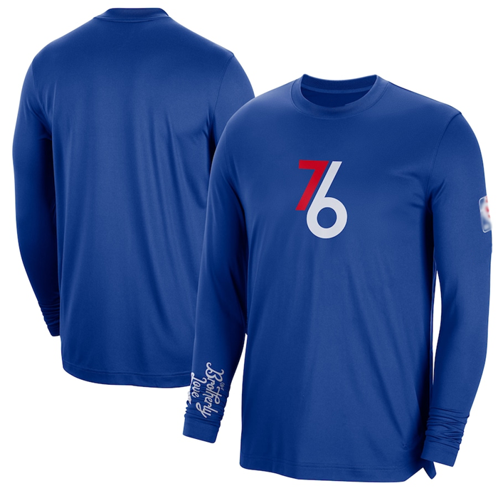 Men's Philadelphia 76ers Royal 2022/23 City Edition Essential Expressive Long Sleeve T-Shirt